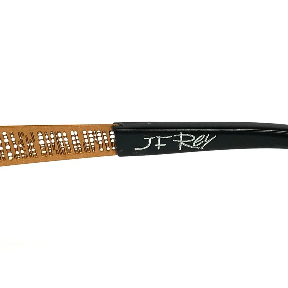 J.F. Rey Eyeglasses Frames JF2587 0050 Matte Black Orange Half Rim 54-17-140